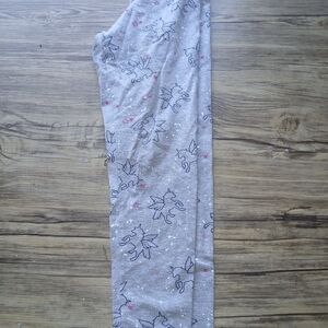 Gray Unicorn Print Leggings